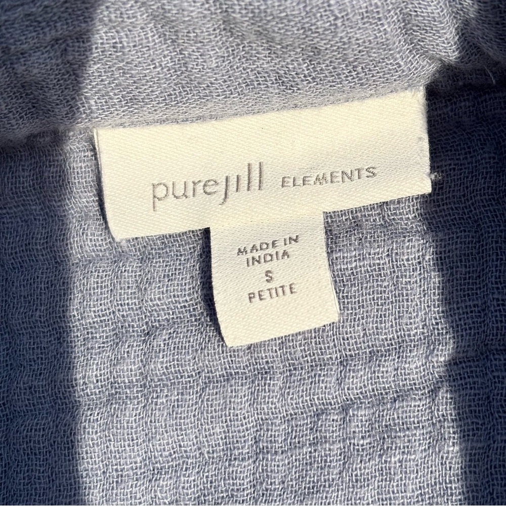 Pure Jill Cotton-Gauze Embroidered Duster Jacket Womens Small Petite Coastal - Picture 3 of 15